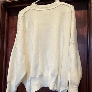 Free People Easy Street Oversized Tunic Sweater XS White